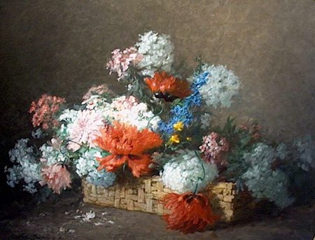 Mixed Flowers in a Basket